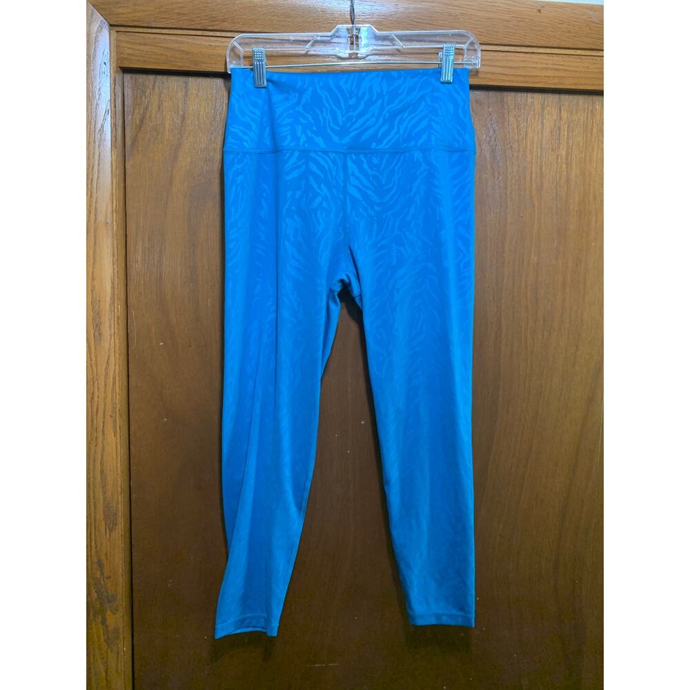 Sweaty Betty All Day 7/8 Leggings Blue Zebra Print Womens US 10
